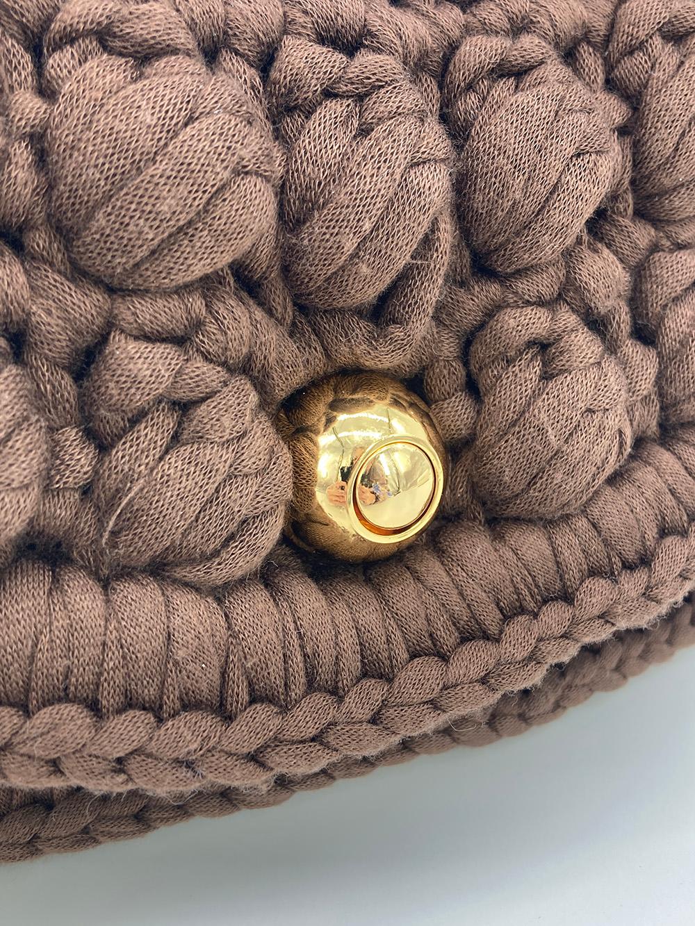 brown crochet bag
