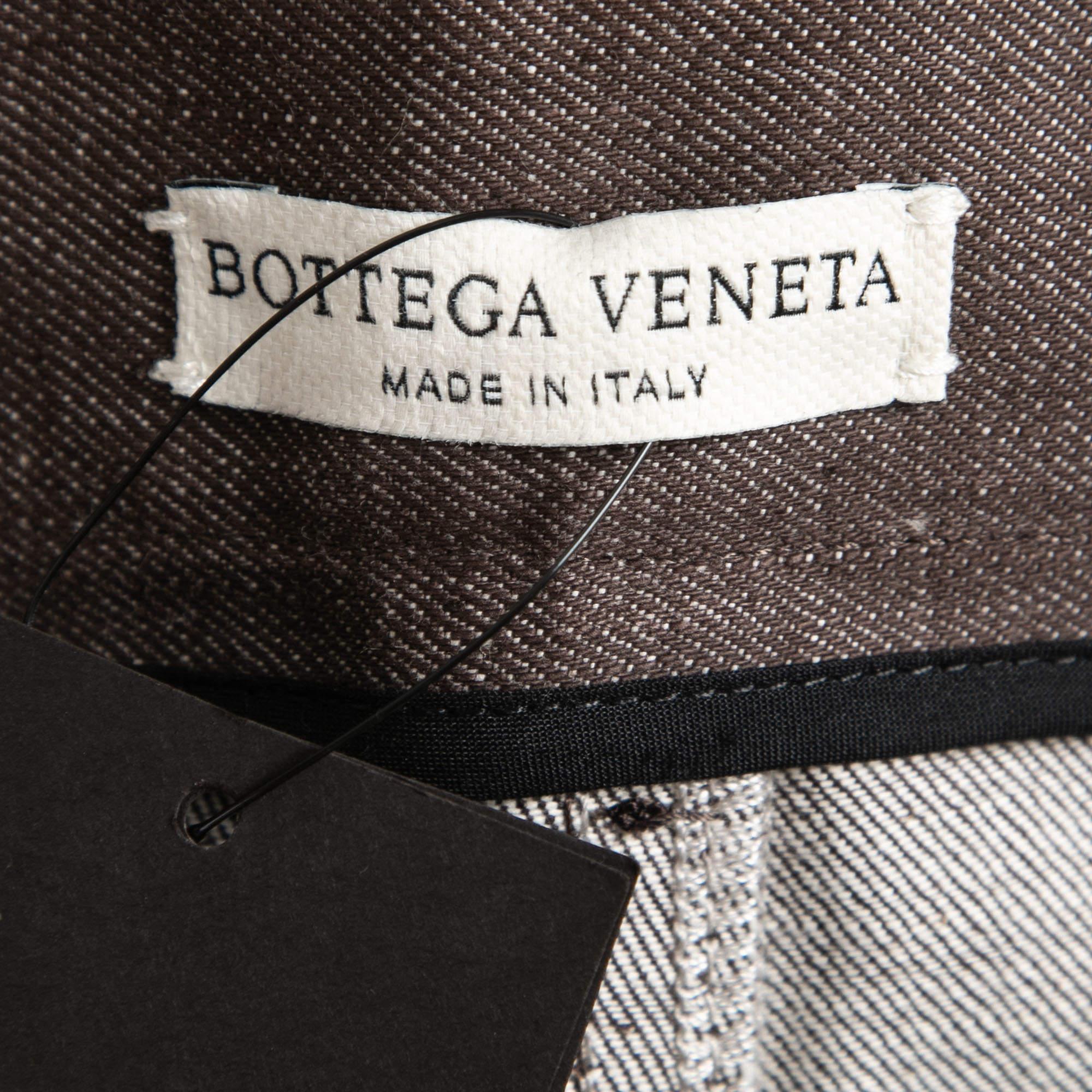 Bottega Veneta Brown Denim Leather Detailed Jeans S Waist 32