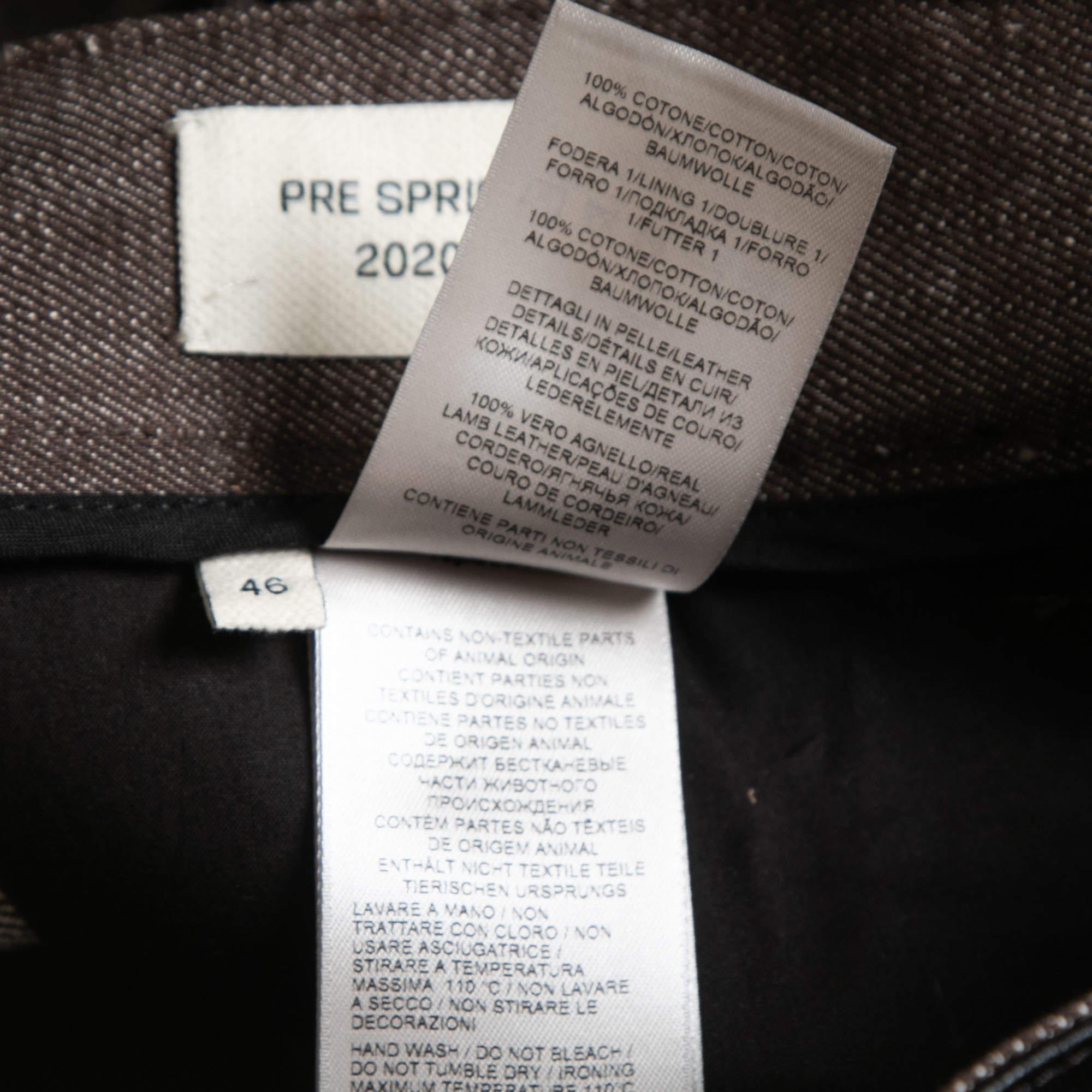 Bottega Veneta Brown Denim Leather Detailed Jeans S Waist 32