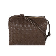 Bottega Veneta Brown Intrecciato Lambskin Small Loop Camera Bag