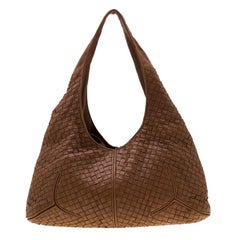 Bottega Veneta Brown Intrecciato Leather Ball Hobo Bottega Veneta Brown Intrecciato Leather Ball Hobo