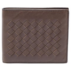 Bottega Veneta Brown Intrecciato Leather Bifold Wallet