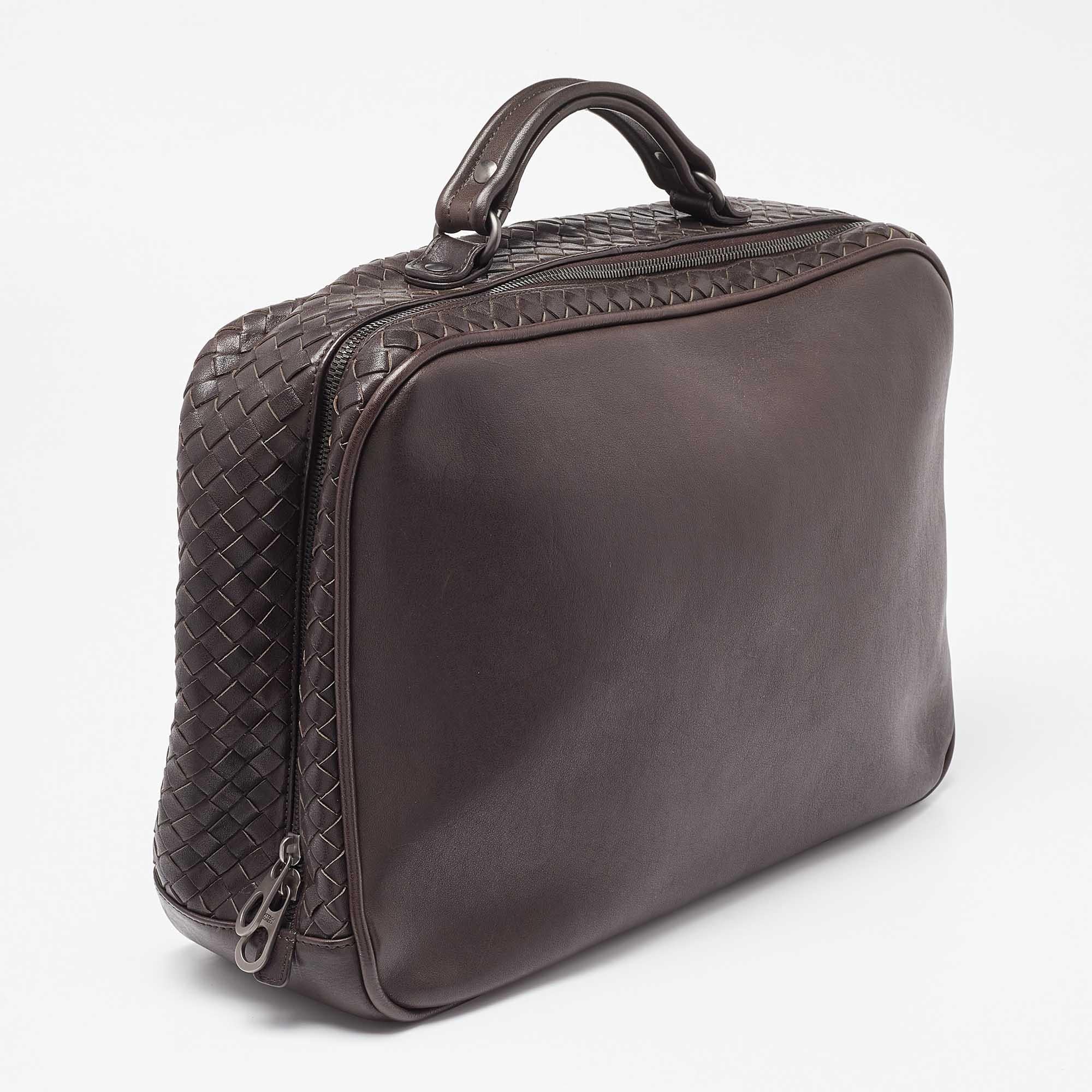 Bottega Veneta Brown Intrecciato Leather Briefcase 6