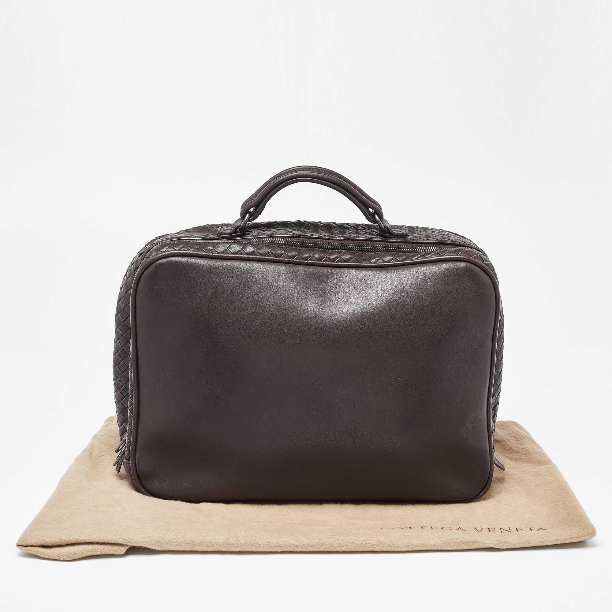 Bottega Veneta Brown Intrecciato Leather Briefcase 1