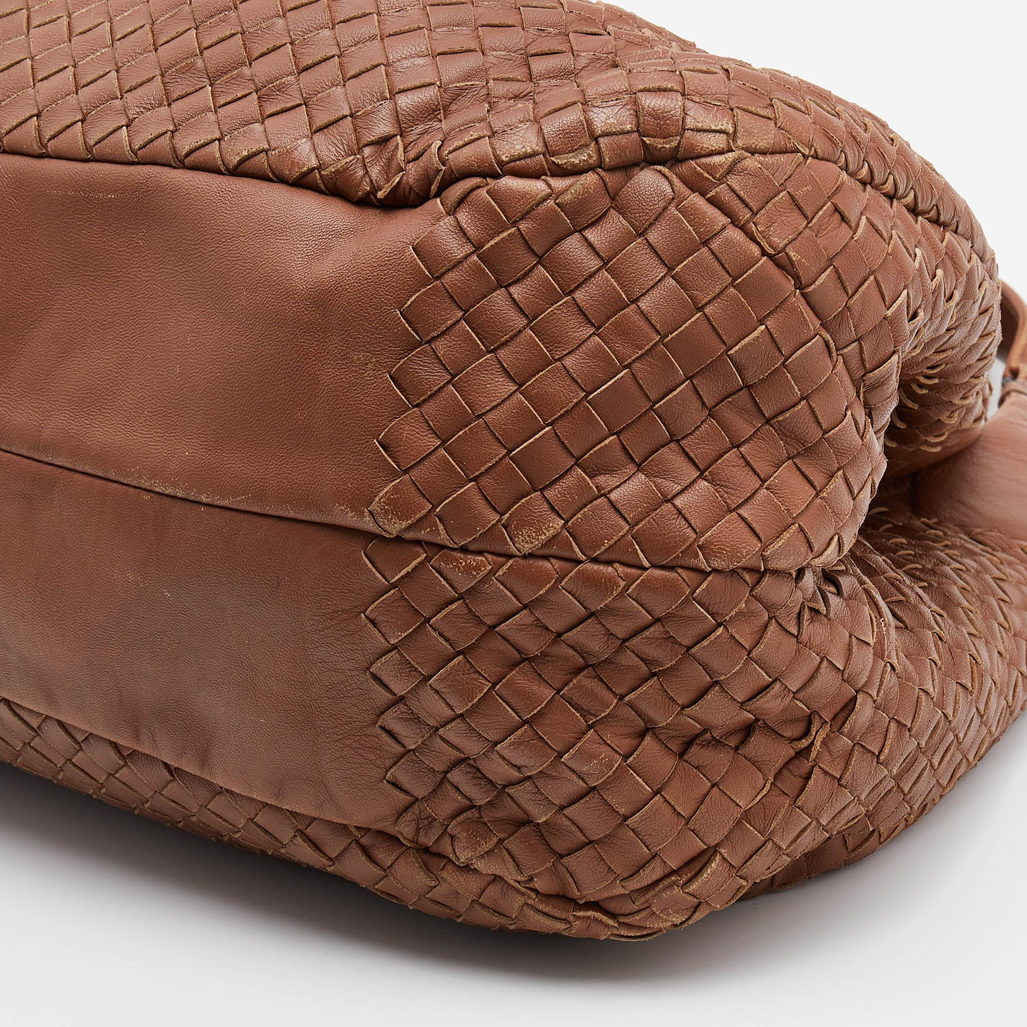 Bottega Veneta Brown Intrecciato Leather Campana Hobo 2