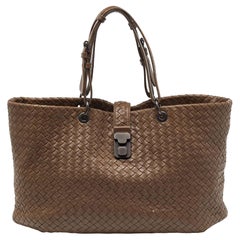 Bottega Veneta Brown Intrecciato Leather Capri Tote