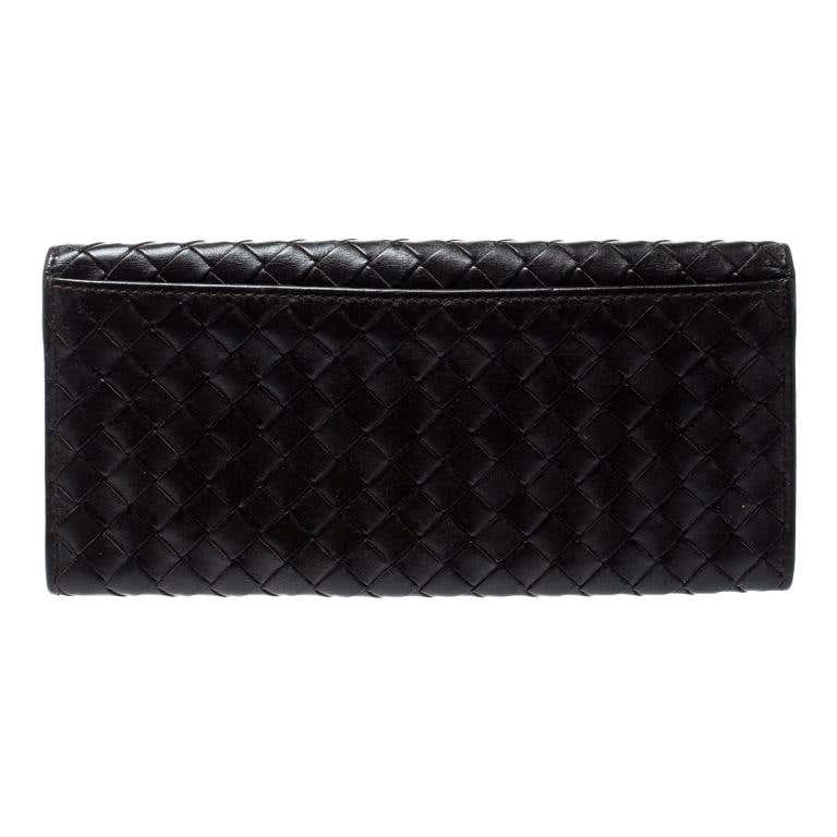 Bottega Veneta Brown Intrecciato Leather Continental Wallet For Sale at ...