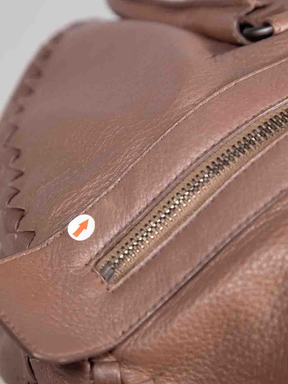 Bottega Veneta Brown Intrecciato Leather Curvo Bowling Bag For Sale 2