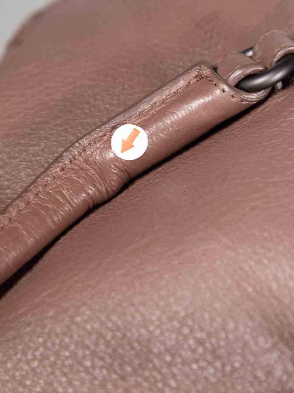 Bottega Veneta Brown Intrecciato Leather Curvo Bowling Bag For Sale 3