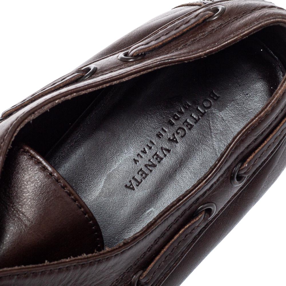 Bottega Veneta Brown Intrecciato Leather Driving Loafer Size 42 1