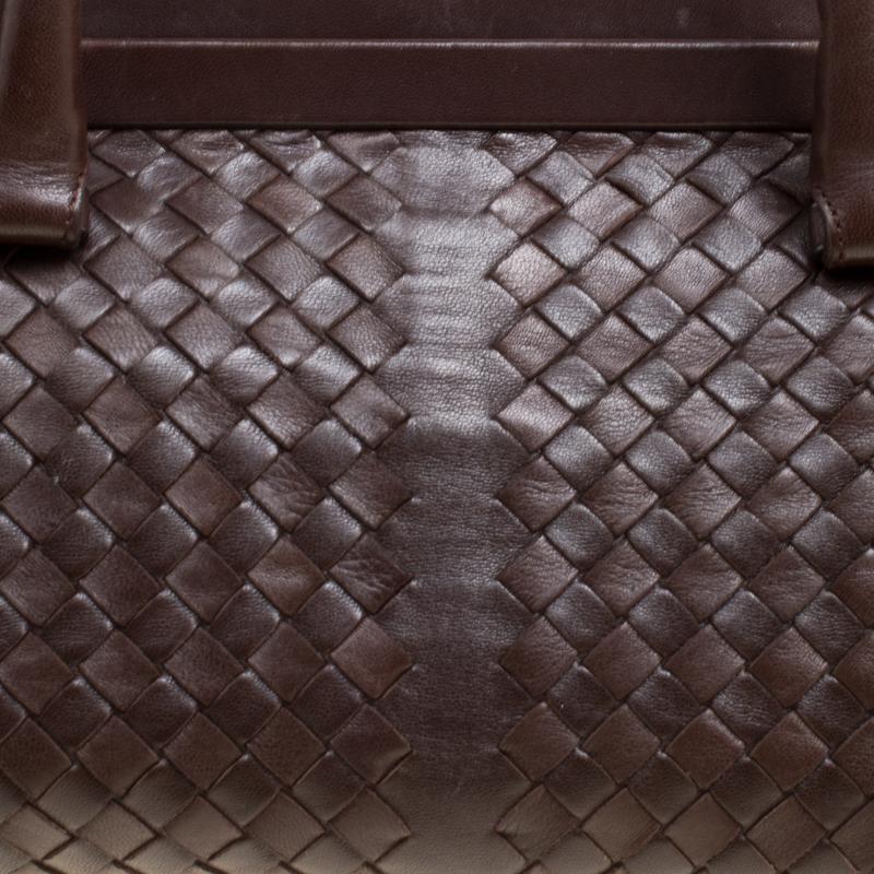 Bottega Veneta Brown Intrecciato Leather Frame Satchel 2