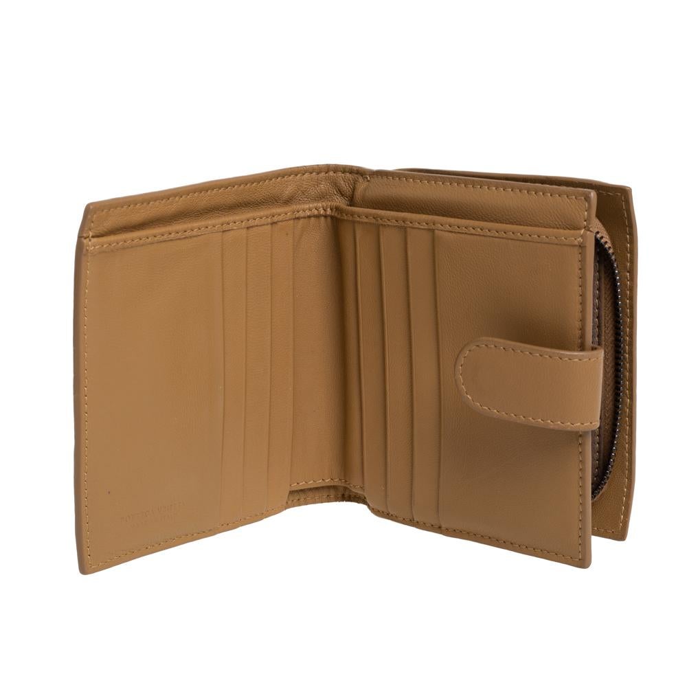 Bottega Veneta Brown Intrecciato Leather French Flap Wallet 2