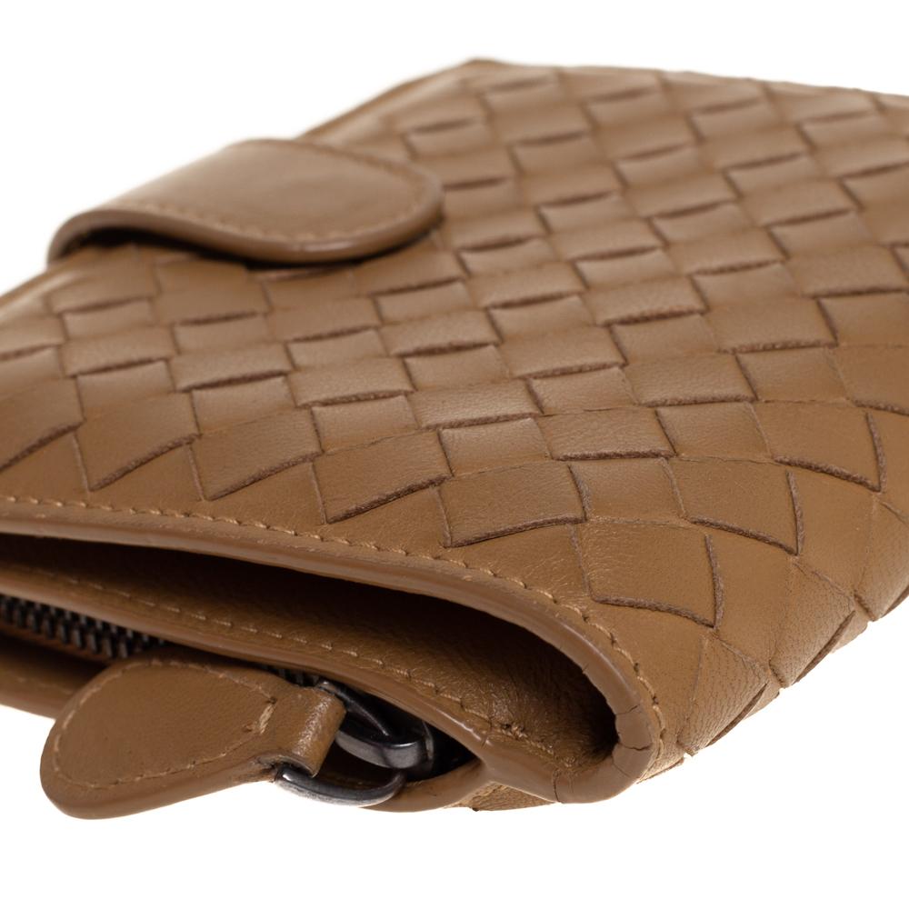 Bottega Veneta Brown Intrecciato Leather French Flap Wallet 3