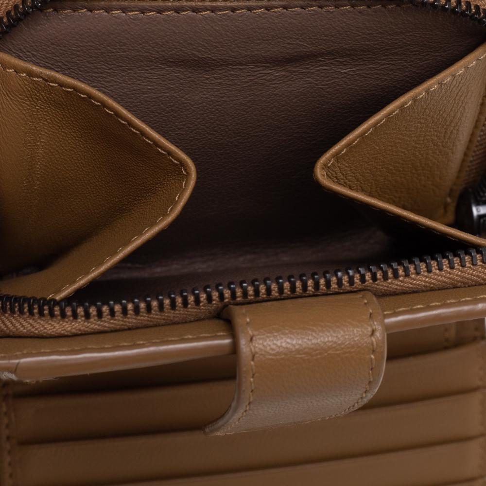 Bottega Veneta Brown Intrecciato Leather French Flap Wallet 4