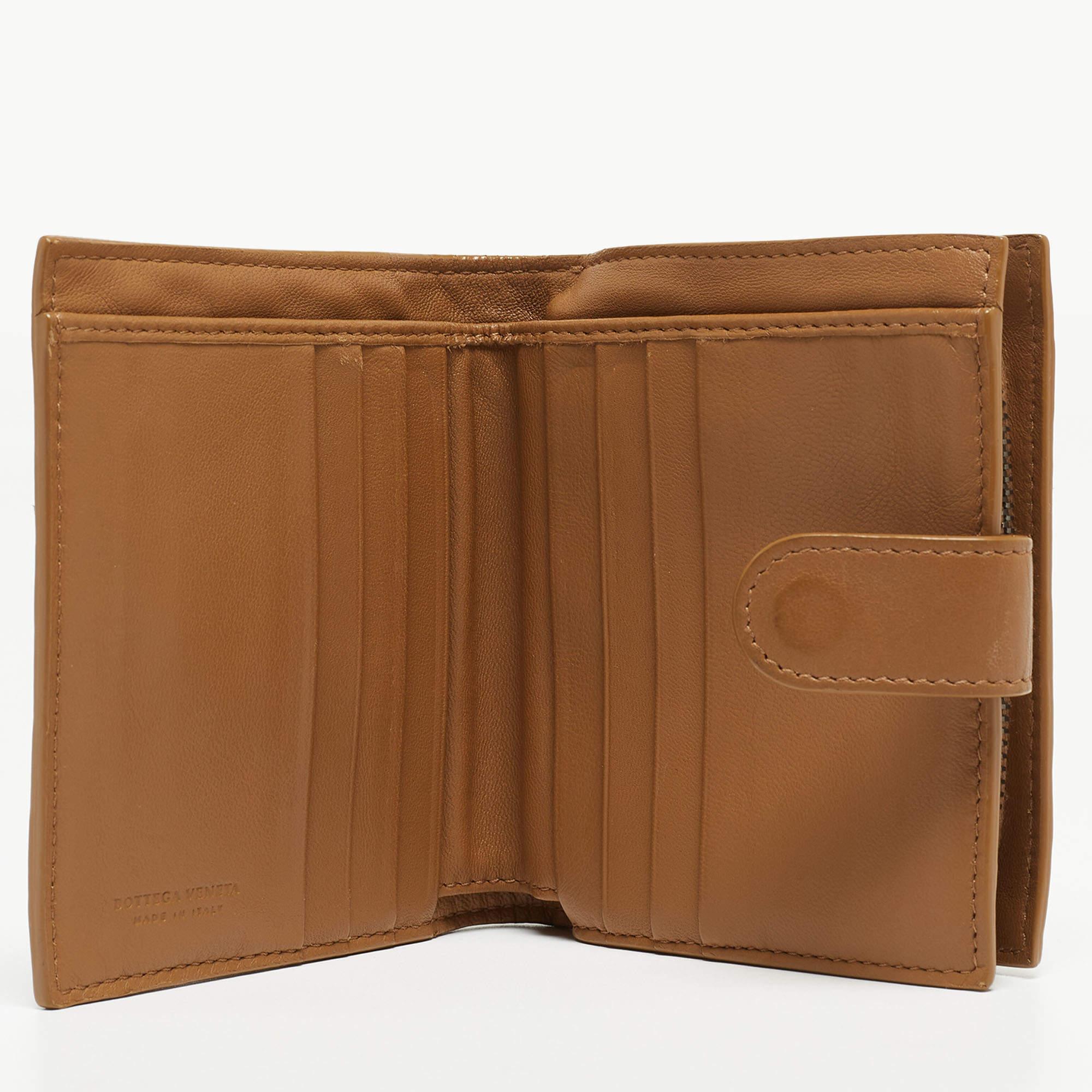 Bottega Veneta Brown Intrecciato Leather French Wallet 7