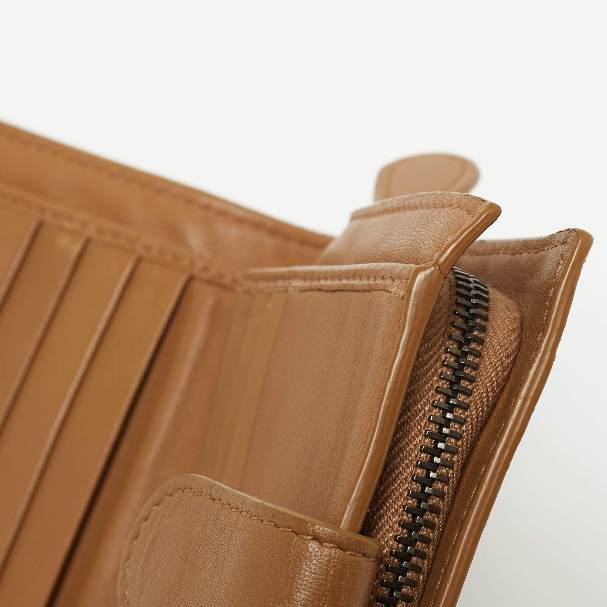 Bottega Veneta Brown Intrecciato Leather French Wallet 5