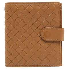 Bottega Veneta Brown Intrecciato Leather French Wallet