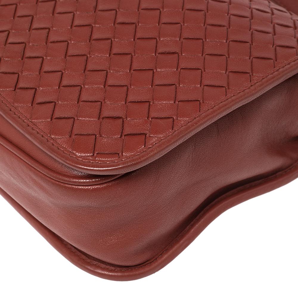 Bottega Veneta Brown Intrecciato Leather Full Flap Crossbody Bag 2