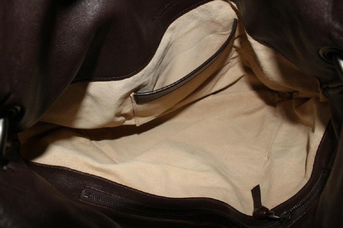 Bottega Veneta Brown Intrecciato Leather Hobo Bag 269bot512 In Good Condition In Dix hills, NY