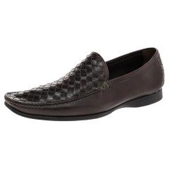 Bottega Veneta Brown Intrecciato Leather Loafers Size 41