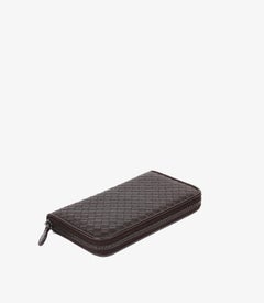 Bottega Veneta Brown Intrecciato Leather Long Zip Wallet