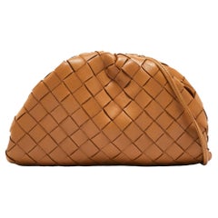 Bottega Veneta Braunes Intrecciato Leder Mini The Pouch Tasche