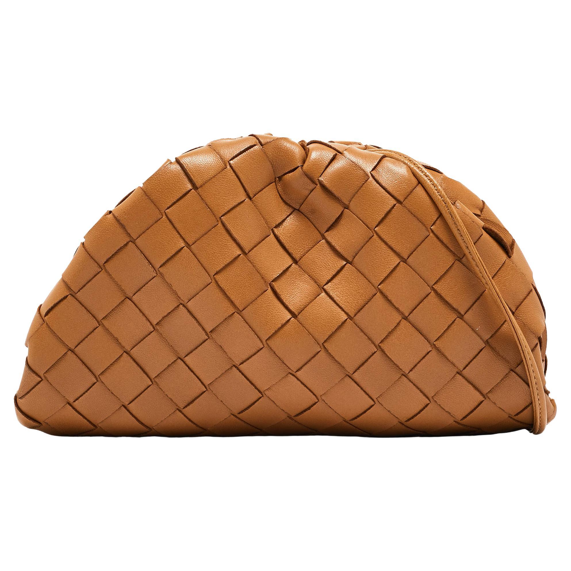 Bottega Veneta Brown Intrecciato Leather Mini The Pouch Bag