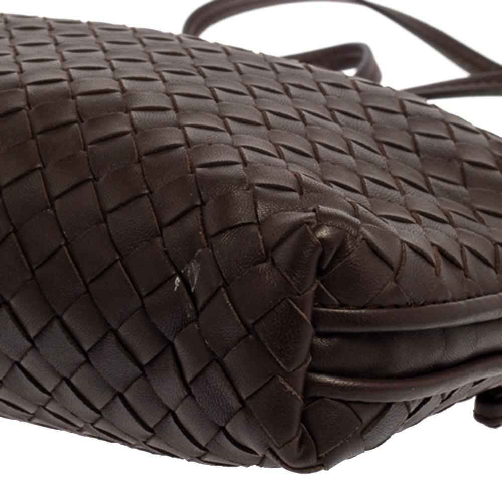 Bottega Veneta Brown Intrecciato Leather Nodini Crossbody Bag 4