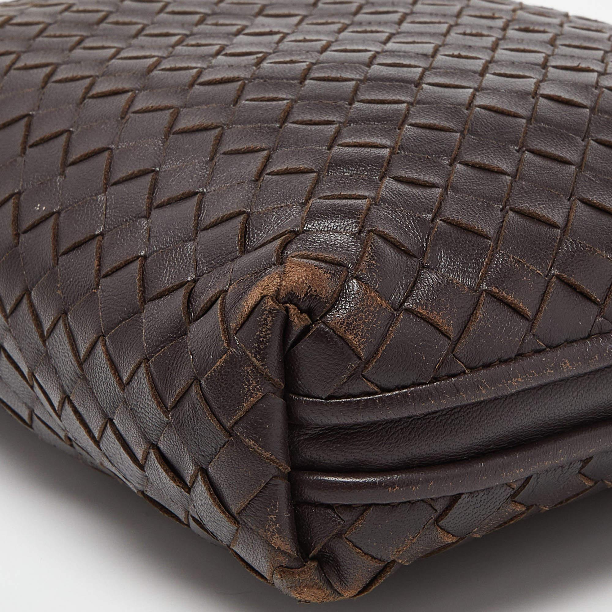 Bottega Veneta Brown Intrecciato Leather Nodini Crossbody Bag For Sale 1
