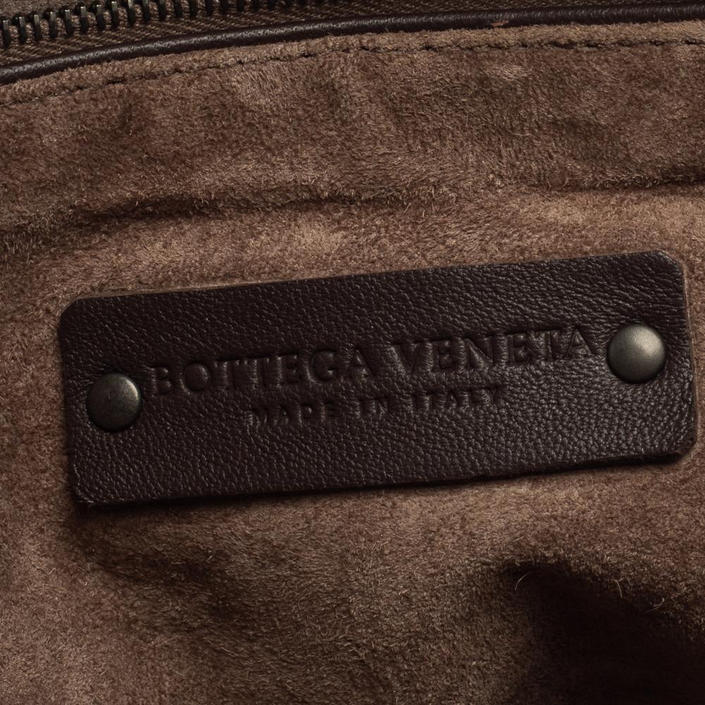 Women's Bottega Veneta Brown Intrecciato Leather Nodini Crossbody Bag
