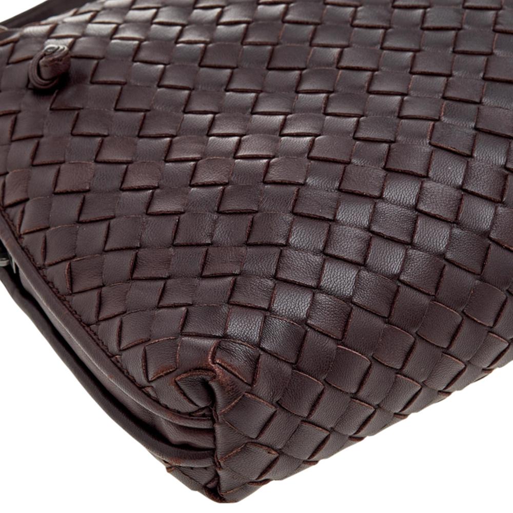 Bottega Veneta Brown Intrecciato Leather Nodini Crossbody Bag In Good Condition In Dubai, Al Qouz 2