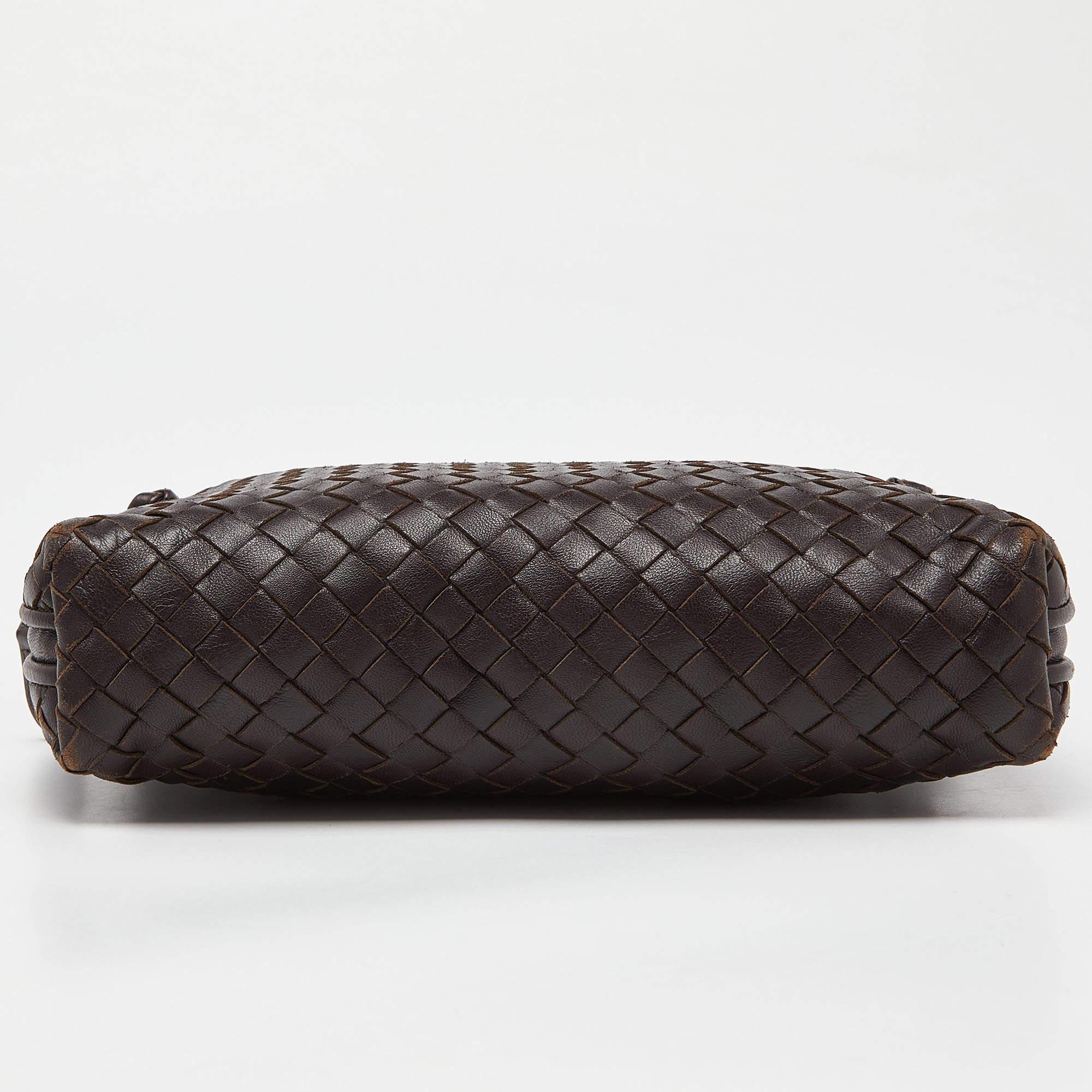 Bottega Veneta Brown Intrecciato Leather Nodini Crossbody Bag For Sale 3
