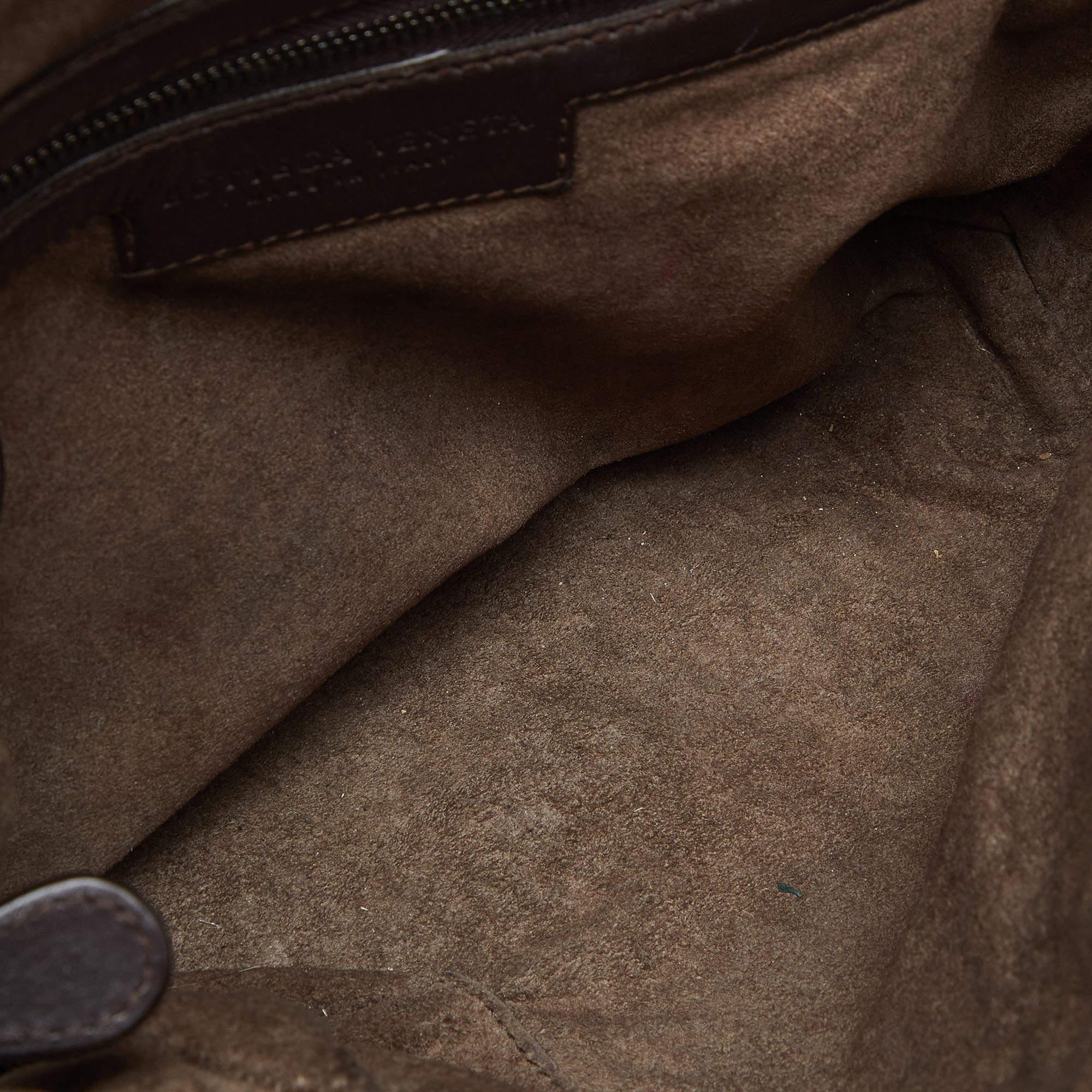 Bottega Veneta Brown Intrecciato Leather Nodini Crossbody Bag For Sale 4