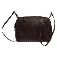 Bottega Veneta Metallic Intrecciato Leather Nodini Crossbody Bag For Sale  at 1stDibs