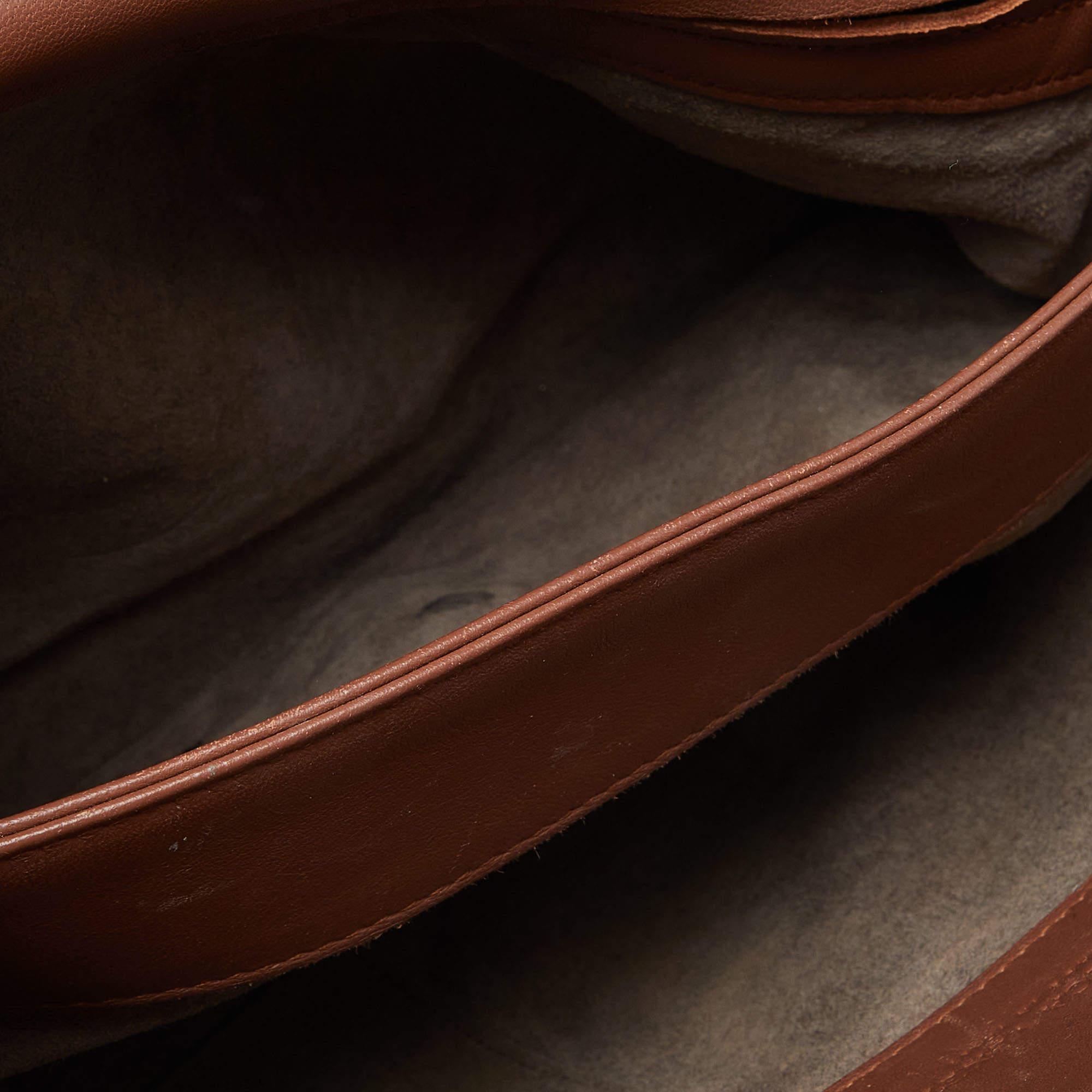 Bottega Veneta Brown Intrecciato Leather Olimpia Shoulder Bag For Sale 6