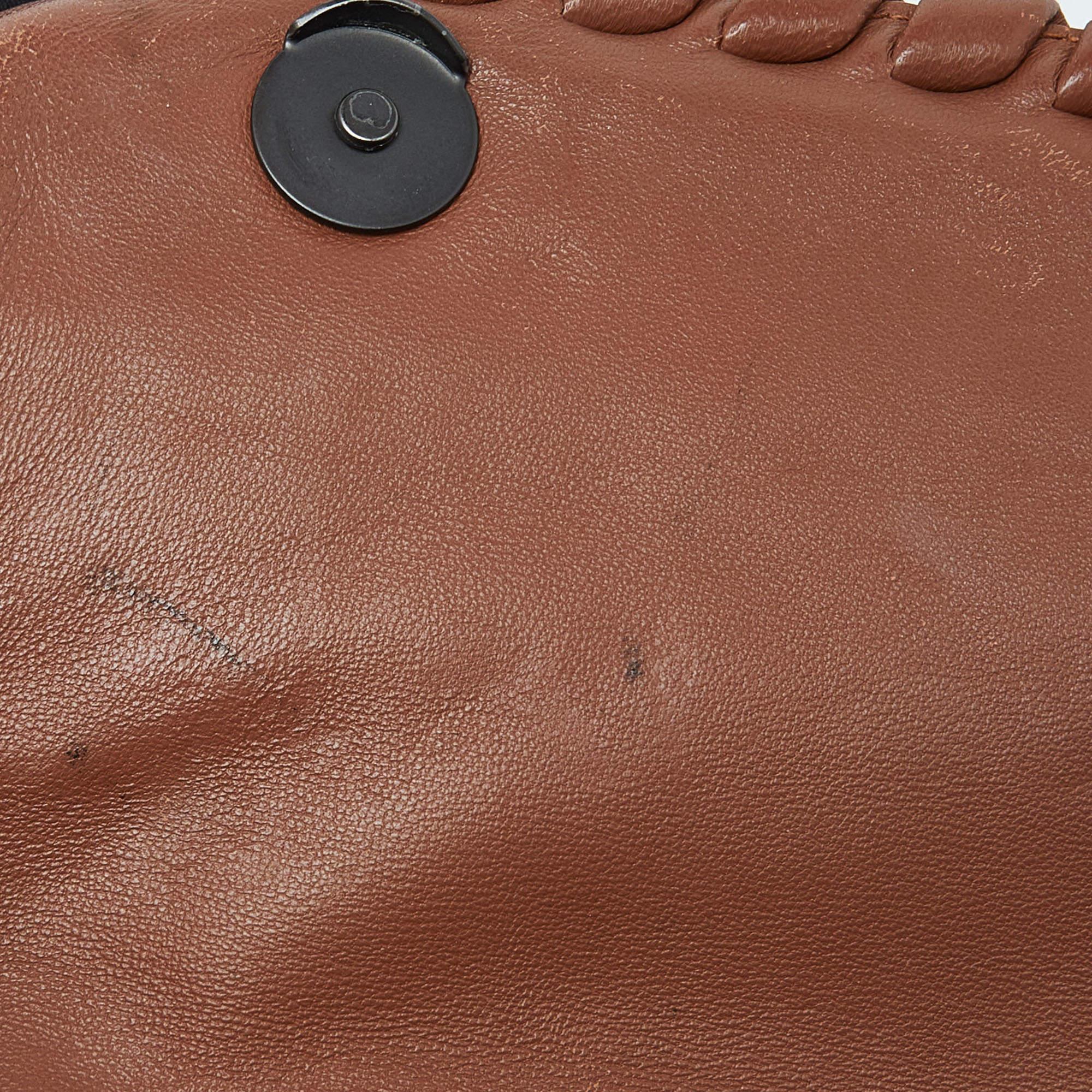 Bottega Veneta Brown Intrecciato Leather Olimpia Shoulder Bag For Sale 7
