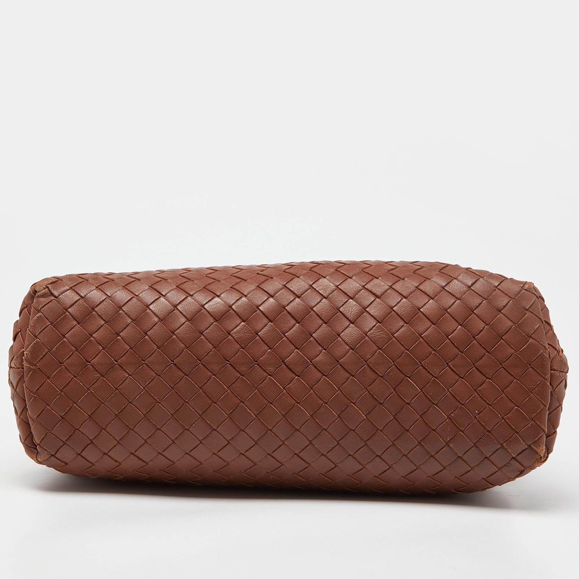 Bottega Veneta Brown Intrecciato Leather Olimpia Shoulder Bag For Sale 1
