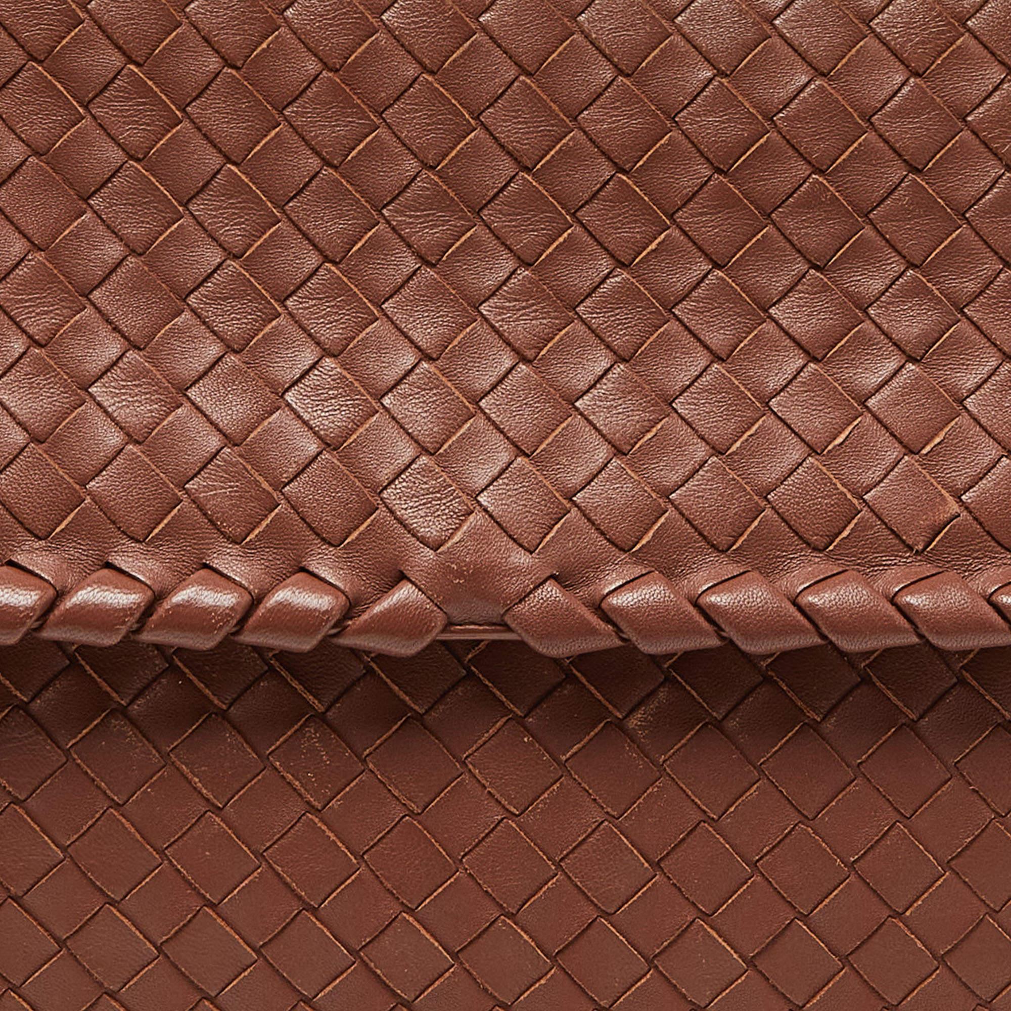 Bottega Veneta Borsa a tracolla Olimpia in pelle Intrecciato Marrone 2
