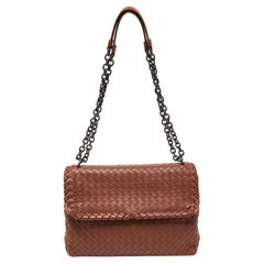 Used Bottega Veneta Brown Intrecciato Leather Olimpia Shoulder Bag