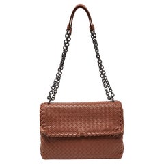 Bottega Veneta Brown Intrecciato Leather Olimpia Shoulder Bag