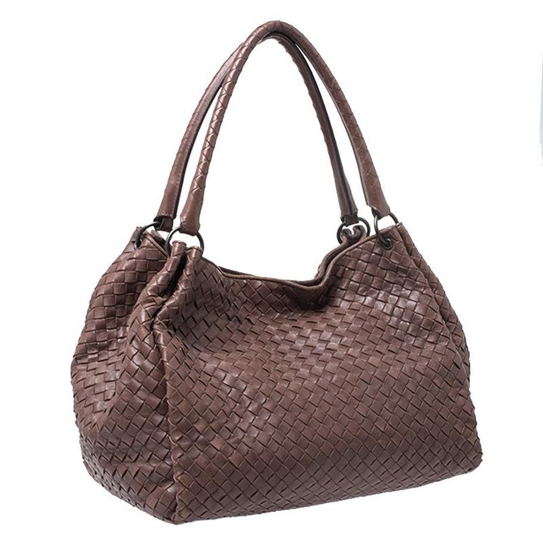 Bottega Veneta Brown Intrecciato Leather Parachute Shoulder Bag For ...