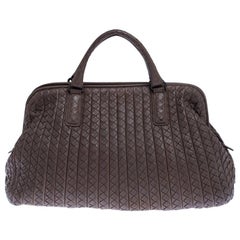 Bottega Veneta Brown Intrecciato Leather Satchel