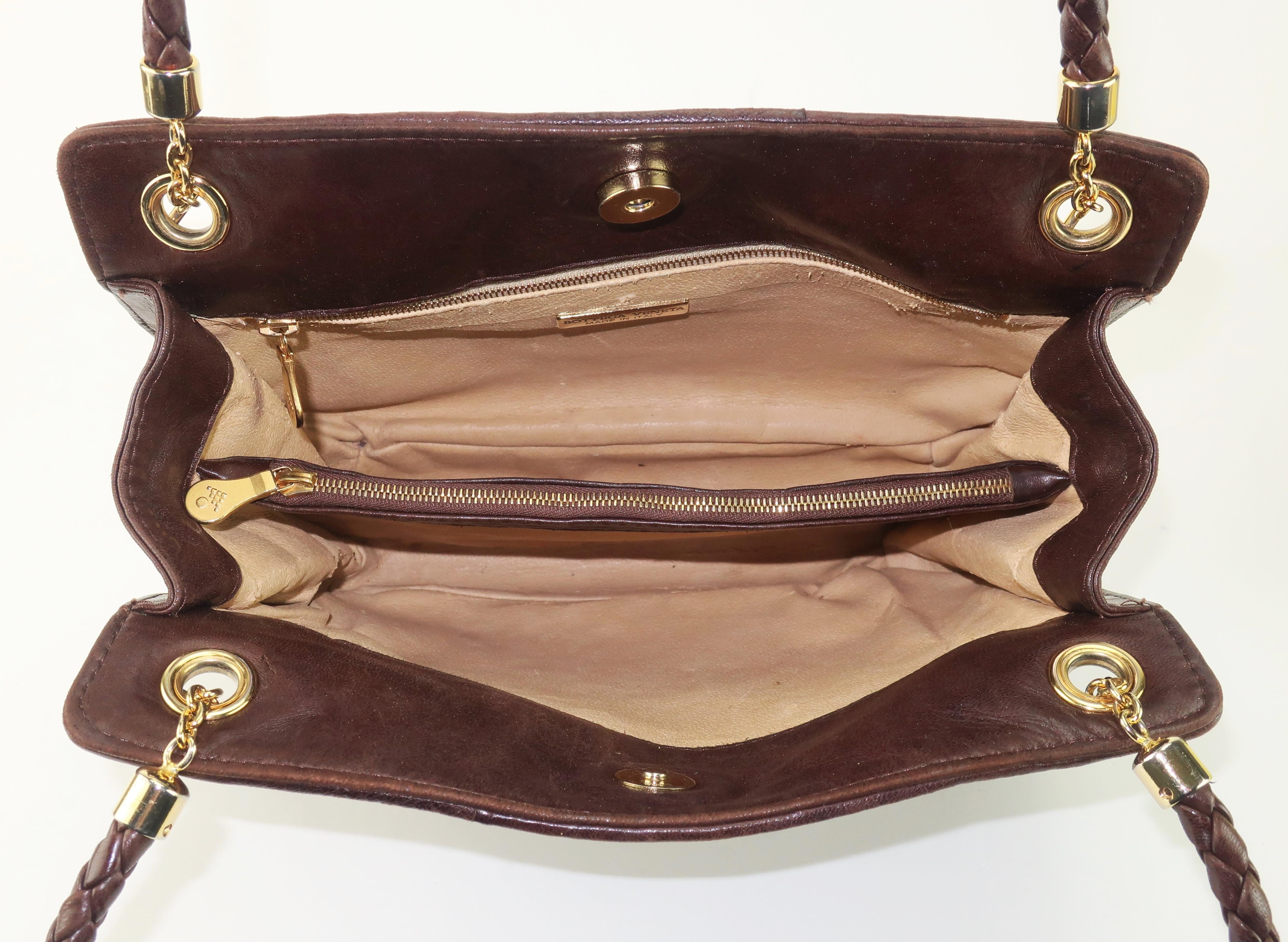 Bottega Veneta Brown Intrecciato Leather Shoulder Handbag, C.1980 4