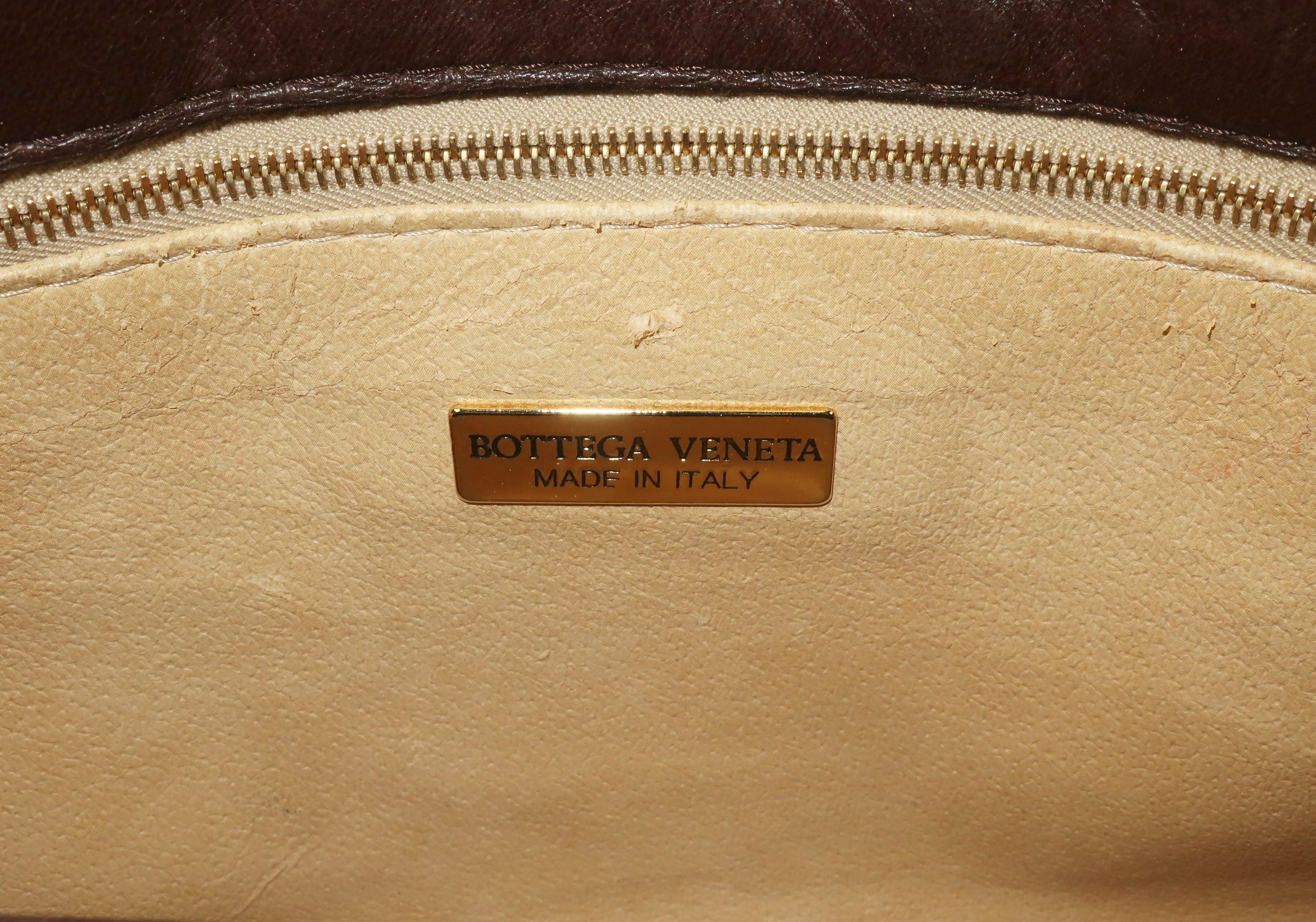 Bottega Veneta Brown Intrecciato Leather Shoulder Handbag, C.1980 5