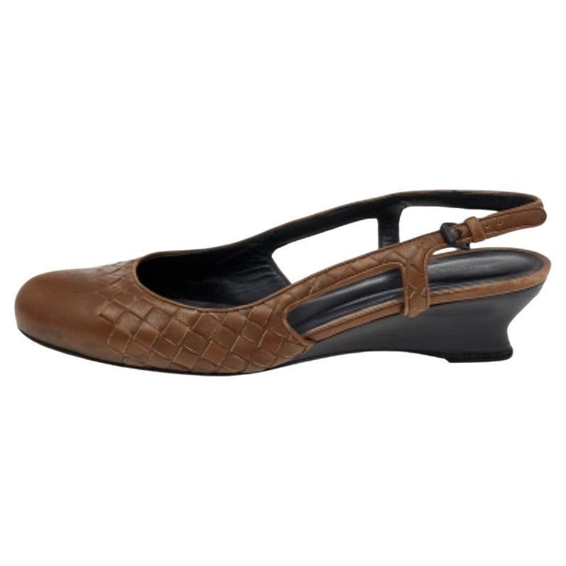 Bottega Veneta Sandali in pelle marrone Intrecciato Taglia 38