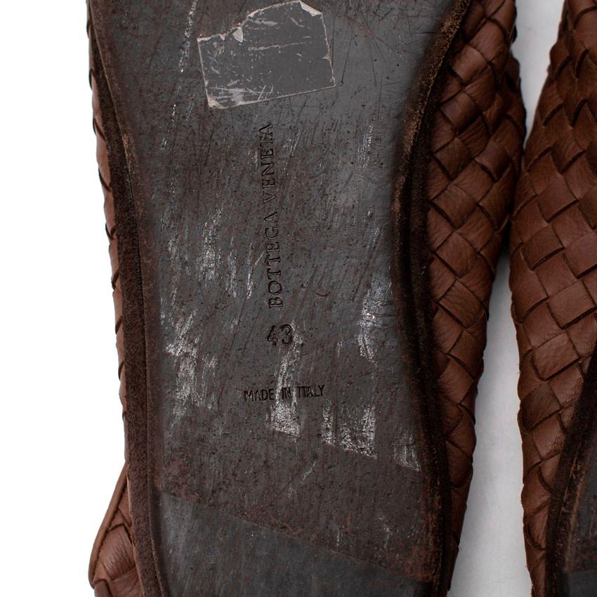 Bottega Veneta Brown Intrecciato Leather Slip-On Loafers For Sale 1