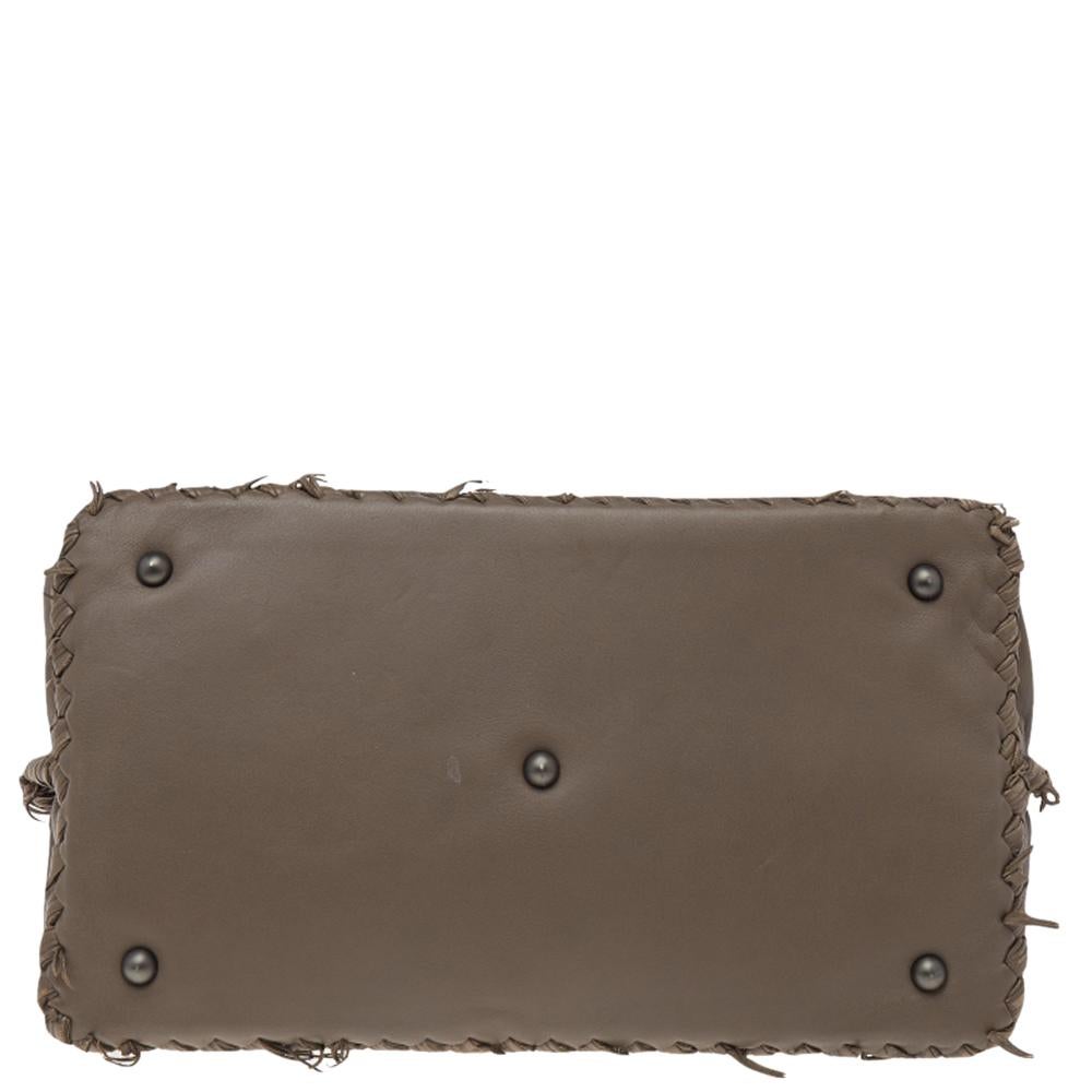 Bottega Veneta Brown Intrecciato Leather Tina Top Handle Bag 1