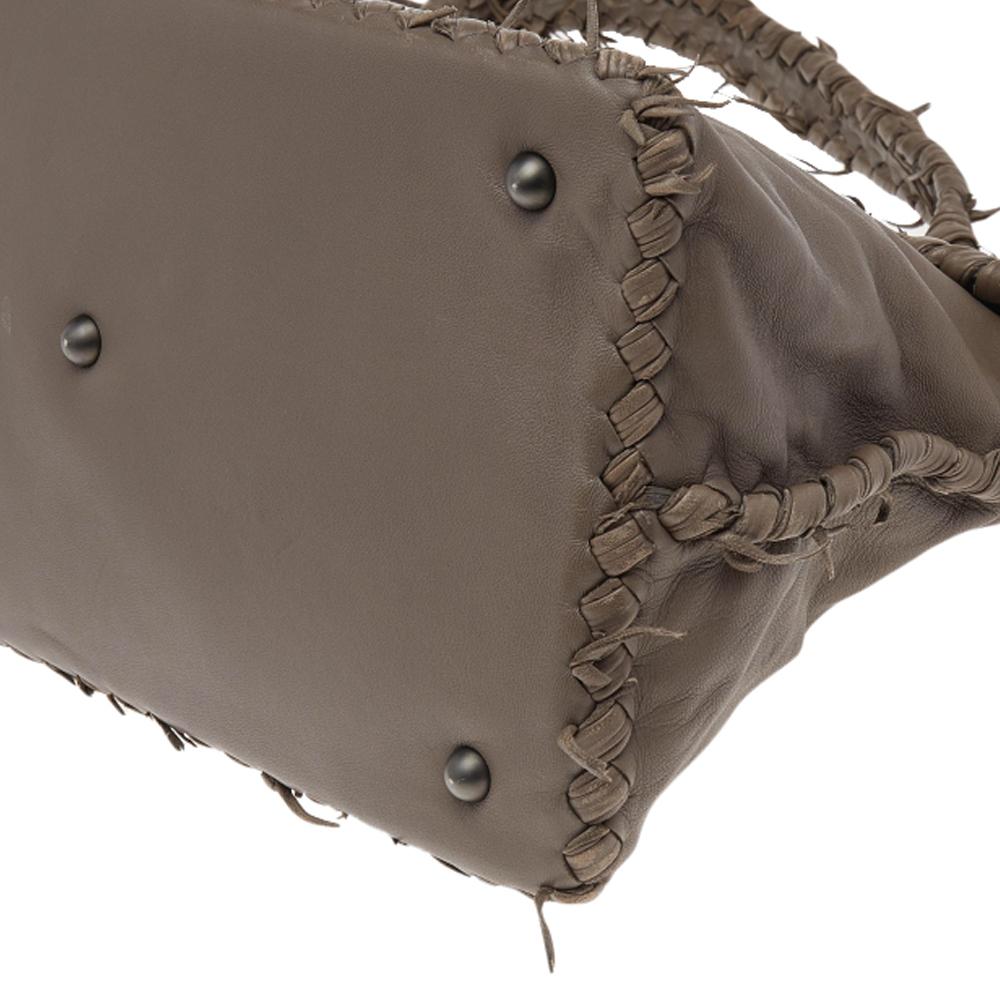 Bottega Veneta Brown Intrecciato Leather Tina Top Handle Bag 3