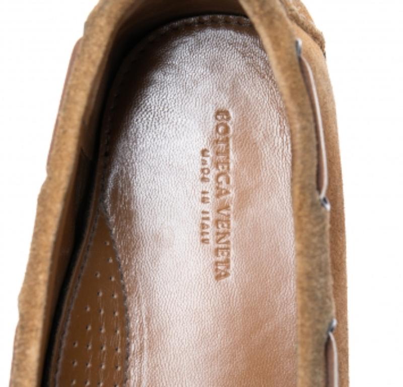 Bottega Veneta Mocassins en daim avec nœud Brown Intrecciato Taille 37 en vente 3