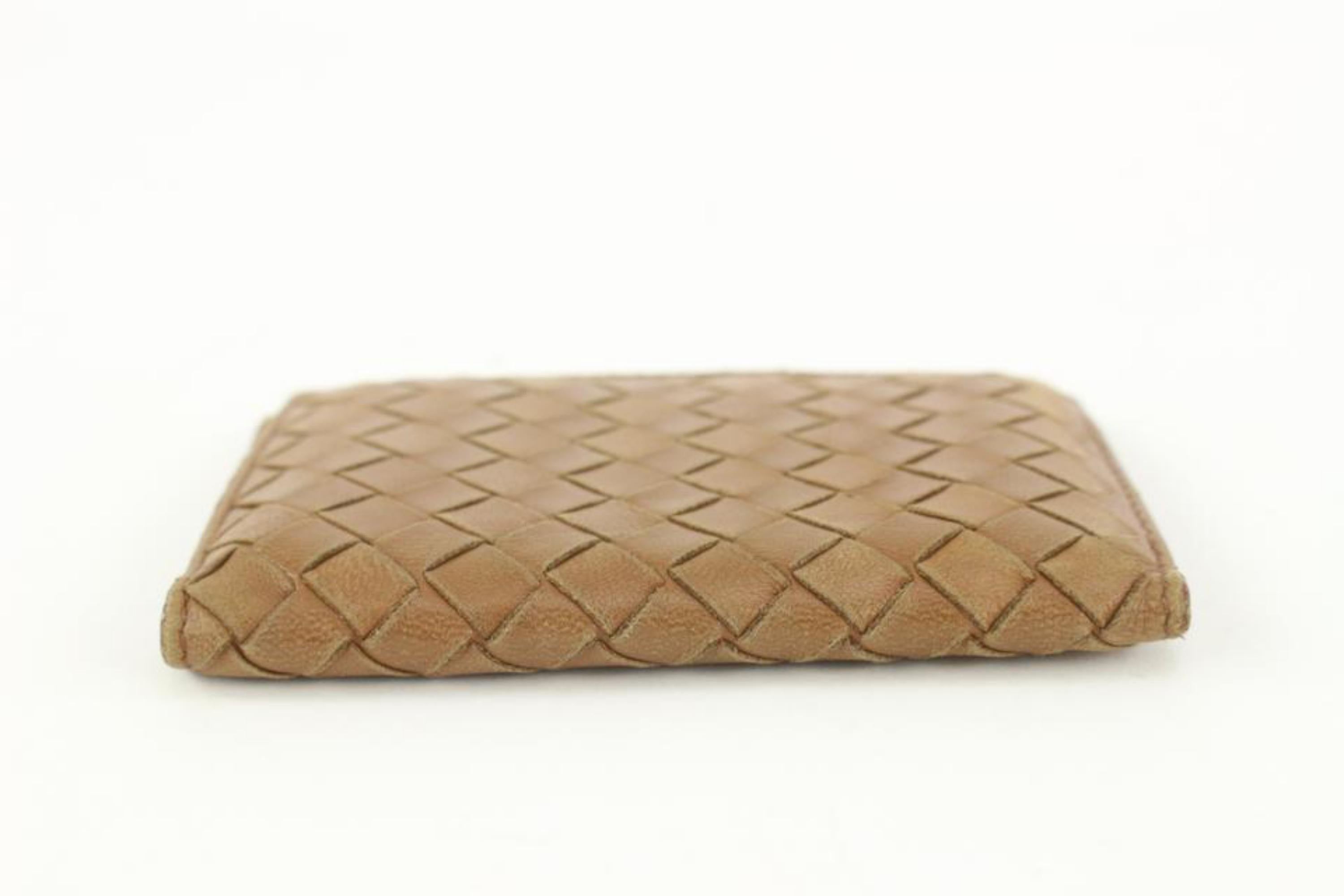 Donna Bottega Veneta Marrone Intrecciato Porta carte di credito in pelle 128bv45 in vendita